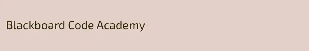 Blackboard Code Academy